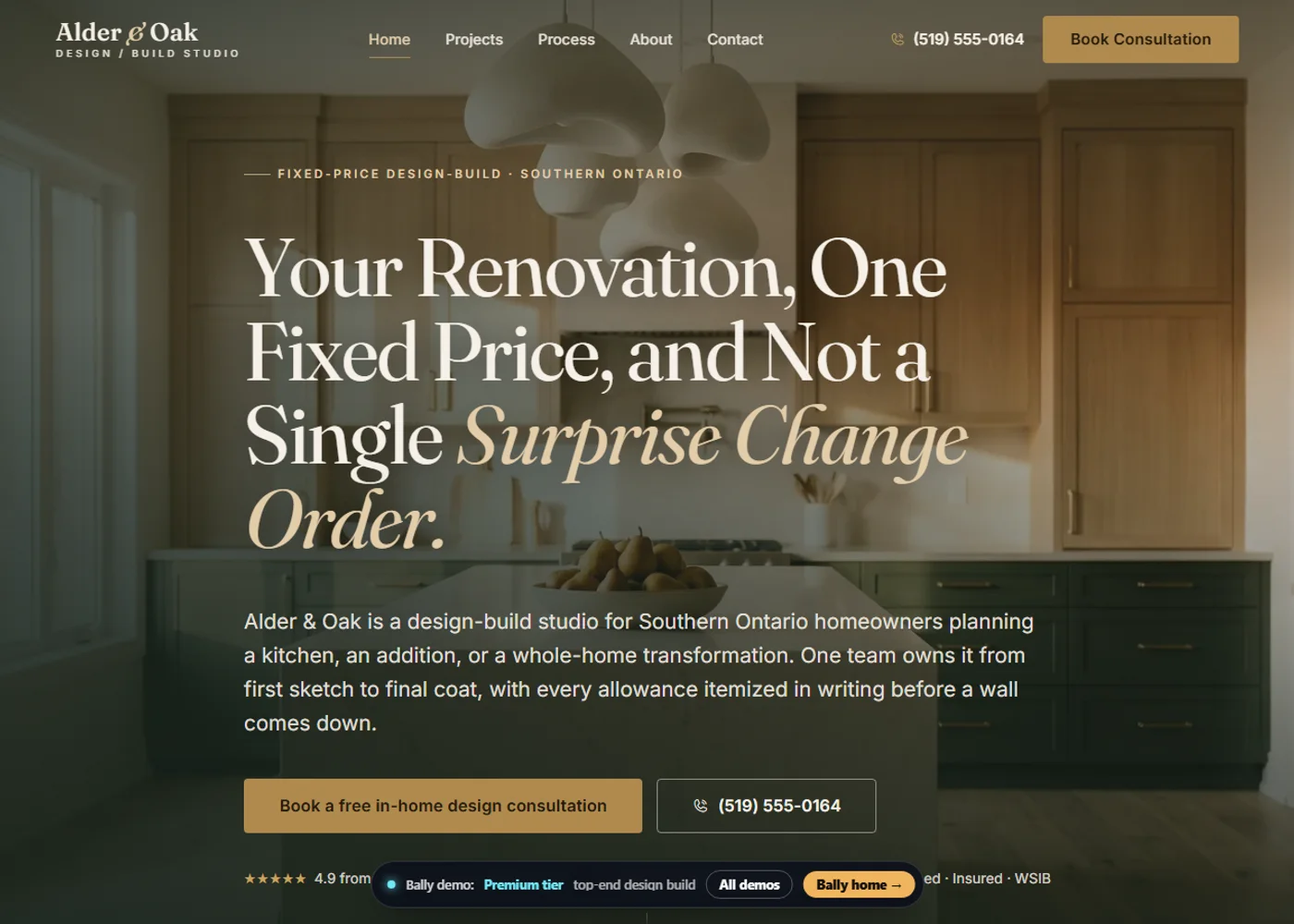 Alder & Oak Design Build homepage